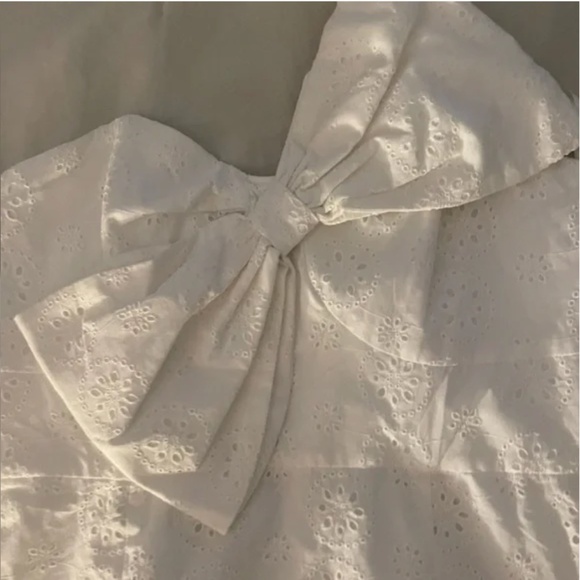 Hutch Eyelet Bow Tie Hipster Lace Romantic Party Elegant Chic Glam Mini Dress - Picture 8 of 9